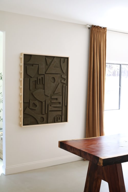 Olive Brown Brutalist Wall Sculpture | Wall Hangings by Blank Space Studios