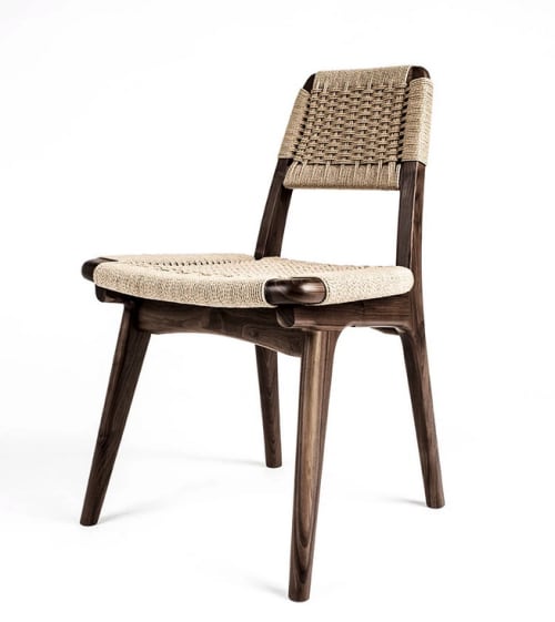 SAMPLE SALE Rian Low Back Dining Chair, Walnut, Danish Cord | Chairs by Semigood Design