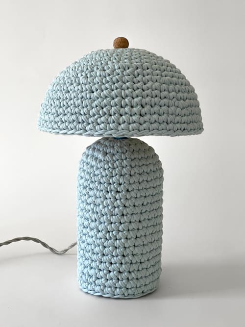 The Knitty Table Lamp in Robin's Egg Blue | Lamps by Meg Morrison