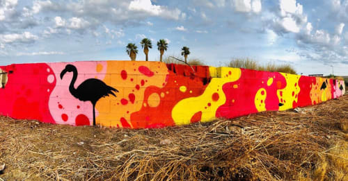 Flamingo mural | Street Murals by Shaggy | Desert Diamond Casino - West Valley in Glendale