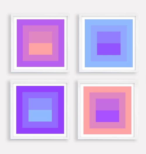 Geometric Color Study Set of 4 in Preppy Pastels | Prints by Daylight Dreams Editions