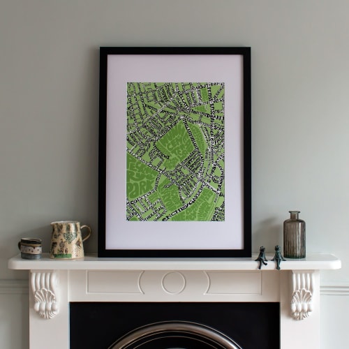 Nunhead Typographic Streep Map | Wall Hangings by Mark Smith – Me On The Map