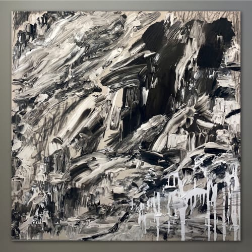 "black ice" (sold) | Oil And Acrylic Painting in Paintings by VISCERAL HOME STUDIO