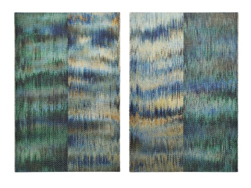 Emerald Tide - Diptych | Mixed Media in Paintings by Jessie Bloom Studio
