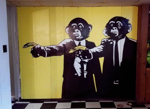Pulp Fiction Monkeys - Interior Mural | Murals by Earth & Ether Art