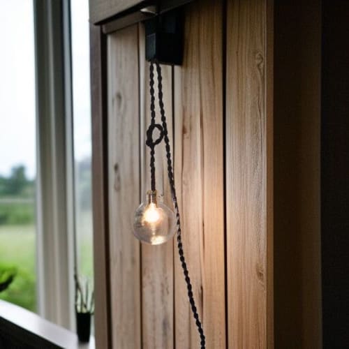 Hanging Rope Lamp in Cotton with Vintage Edison Bulb Rustic | Floor Lamp in Lamps by Magdyss Boutique