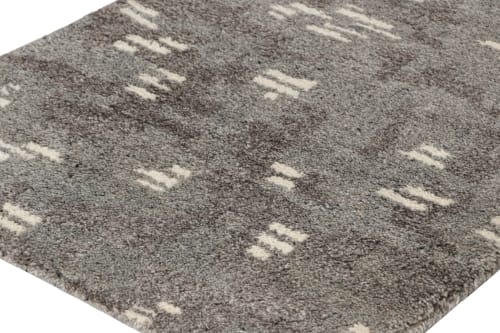 Rug & Kilim’s Modern Rug in Charcoal Gray with White | Rugs by Rug and Kilim