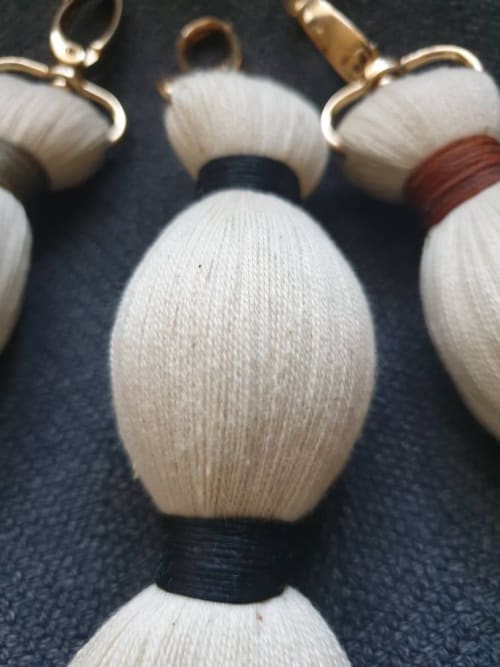 Curtain Ornament, Textile Art, Wool Design Keychain | Decorative Objects by Sarmal Design