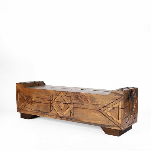 Santa Maria Carved Bench | Benches & Ottomans by Pfeifer Studio