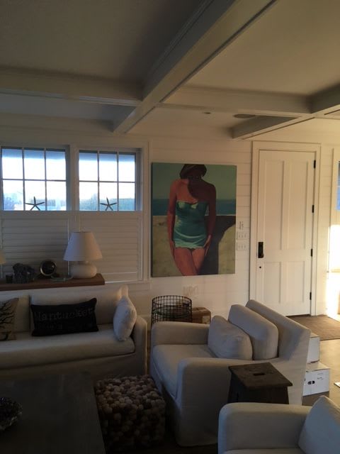 'Beachside Beauty', 60x48 original oil painting | Paintings by T.S. Harris aka Tracey Sylvester Harris
