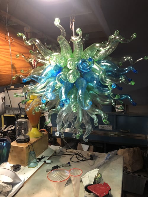 Pololena.  Hawaiian term | Chandeliers by Rick Strini. STRINI ART GLASS