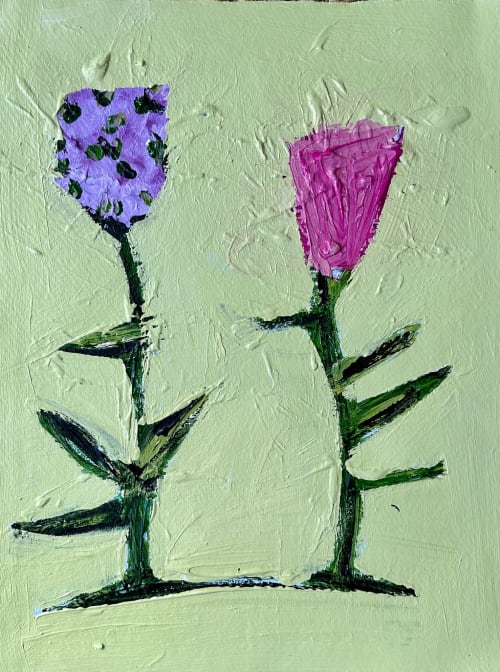 Pink and Purple Wildflowers | Mixed Media by Erin Donahue Tice Fine Art