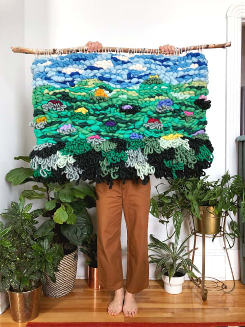Floral Landscape weaving | Macrame Wall Hanging in Wall Hangings by Nova Mercury Design
