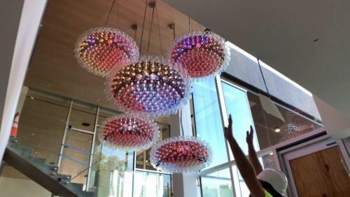 “Edison Cloud” chandeliers | Chandeliers by Jen Lewin | Gathering Place in Tulsa