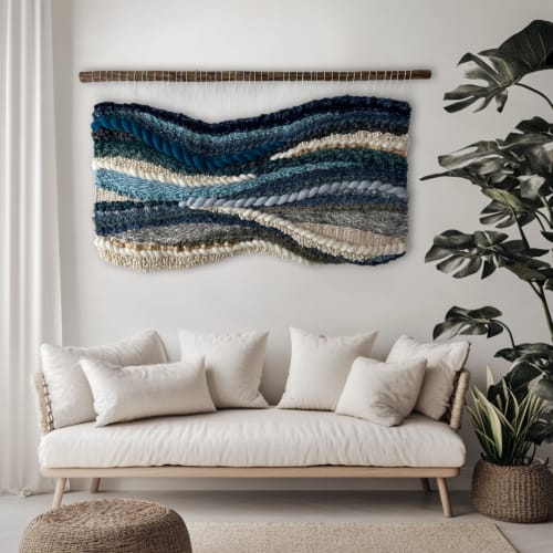 Wall Tapestry 'Glacier Drift' | Wall Hangings by KnitushkiStore