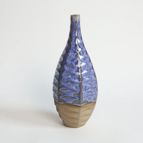 Bottle in Coral Blue | Vases & Vessels by by Alejandra Design