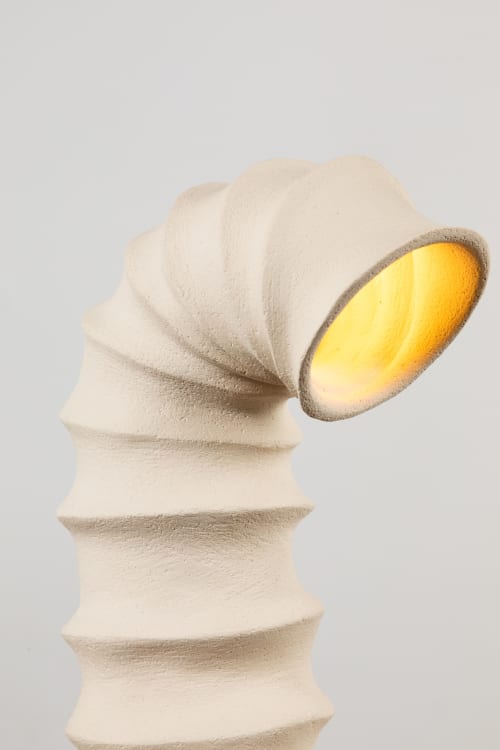 Rakis Lite Table Lamp - White Sculptural Desk Lamp | Lamps by Catalin Filip