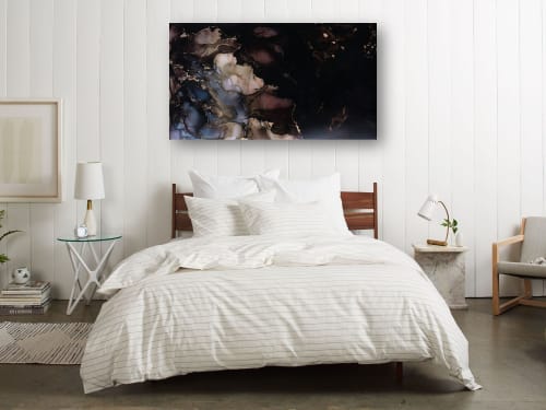 'BLACK DAHLIA' - Luxury Epoxy Resin Abstract Artwork | Mixed Media by Christina Twomey Art + Design