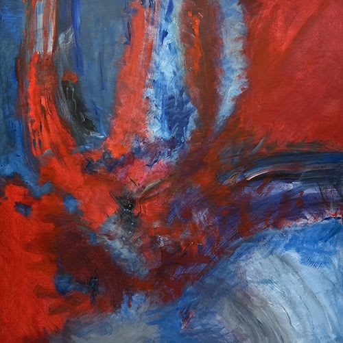 Overtures of Red Original Acrylic Abstract Painting | Oil And Acrylic Painting in Paintings by Strokes by Red - Red (Linda Harrison)