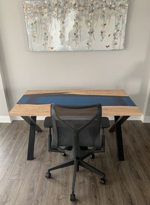 Live Edge Maple and Epoxy Desk | Tables by Live Better Furniture