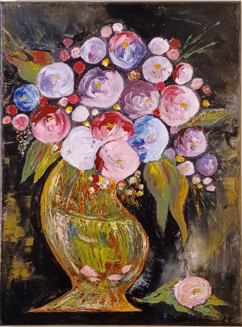 Roses | Oil And Acrylic Painting in Paintings by Marina Gershman