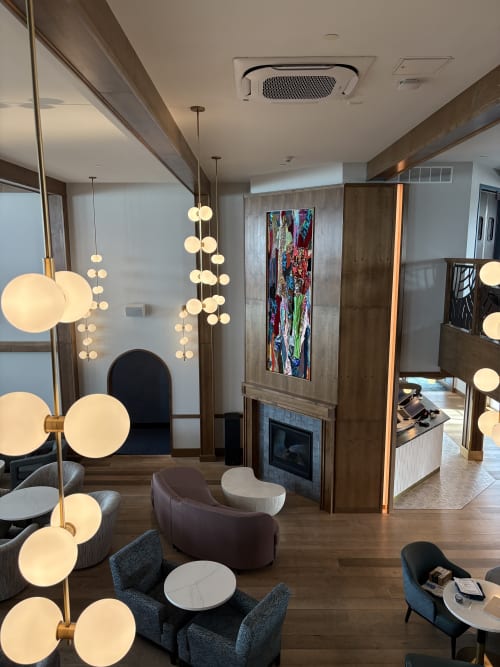 Reflections Wall Hanging can be custom made alternate sizes | Wall Hangings by Leisa Rich | Allred Hotel in Newport