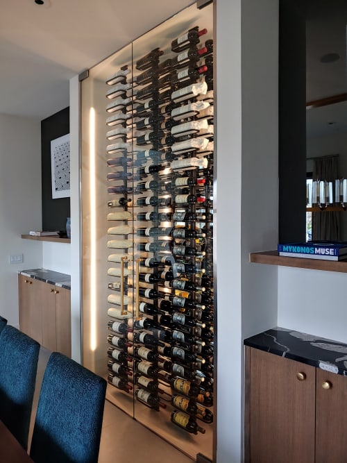 Metal wine display | Interior Design by Urban Ironcraft
