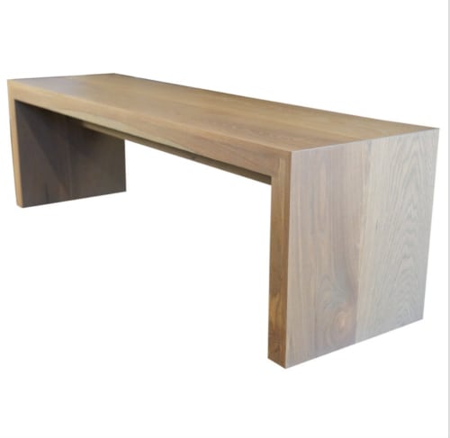 21st Century Minimalist White Oak Dining Entry Seating Bench | Benches & Ottomans by Walker Design Studios