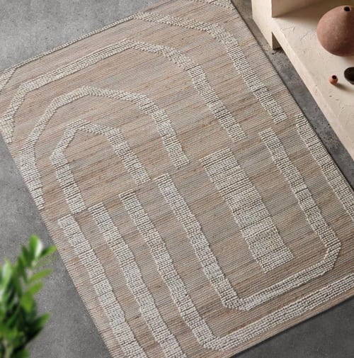 Handwoven Wool/Jute Rug - Selton - 160x230 cm -Ivory/Natural | Area Rug in Rugs by Selligram
