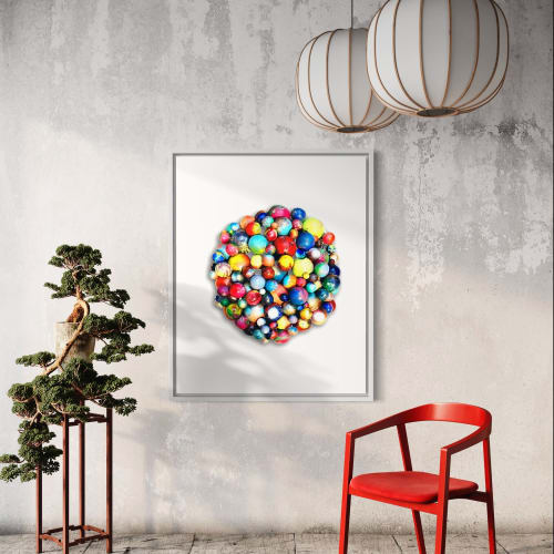 Round Wood Wall Gum Ball Sculpture | Sculptures by Mindy Williamson Art