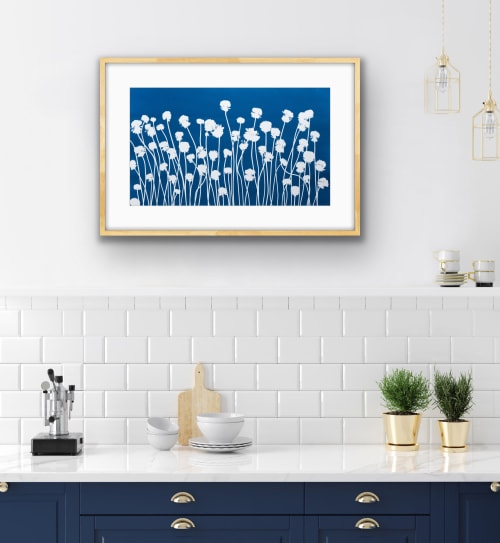 Spring Clover 2 (12 x 24" original hand-printed cyanotype) | Photography by Christine So
