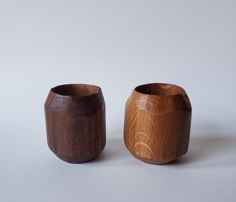 Shot Glass / Cup 4 Piece Set, Handcarved White Oak Or Walnut | Drinkware by Wild Cherry Spoon Co.