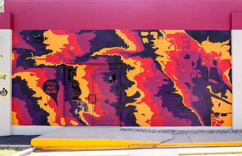 Topographic Mural | Murals by Beatnik Prints | Jerry's Artarama Fort Collins in Fort Collins