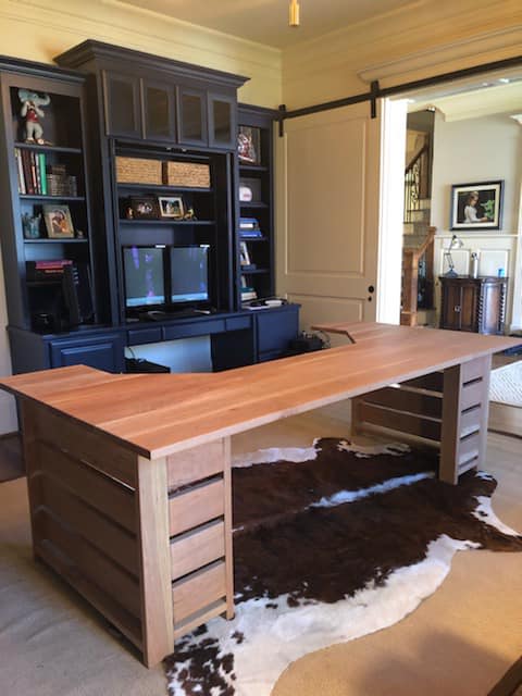 Desk | Tables by RAW to Reclaimed Woodworking | Private Residence - Marvin, NC in Marvin