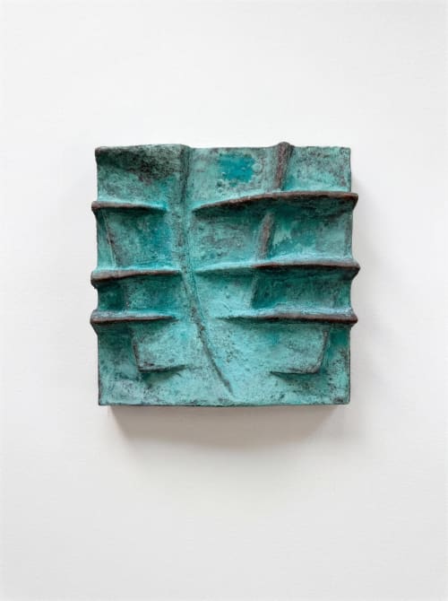 Strata in Verdigris | Wall Sculpture in Wall Hangings by Boldstone