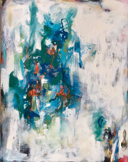 Swimming the Sea - 48" x 60" | Paintings by Deborah Boyd Abstract Artist | New Orleans in New Orleans