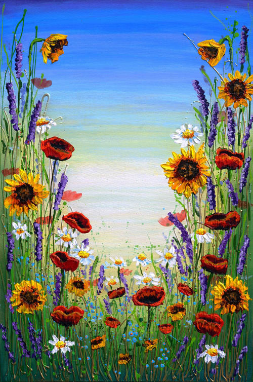 Symphony of Wildflowers | Oil And Acrylic Painting in Paintings by DaggArt