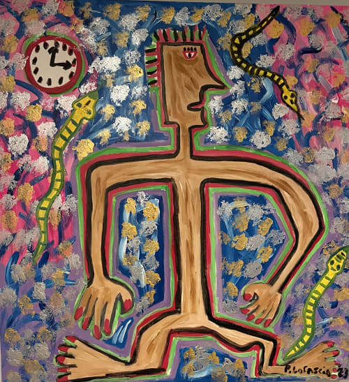 Big Man with Snakes | Paintings by Paintings by Peter LoCascio