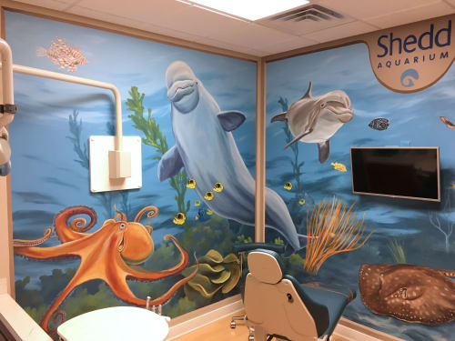 Sea Life Smiles | Murals by Crayons Gone Wild . Ken Markiewicz | Star Smiles Orthodontics and Pediatric Dentistry in Bloomingdale