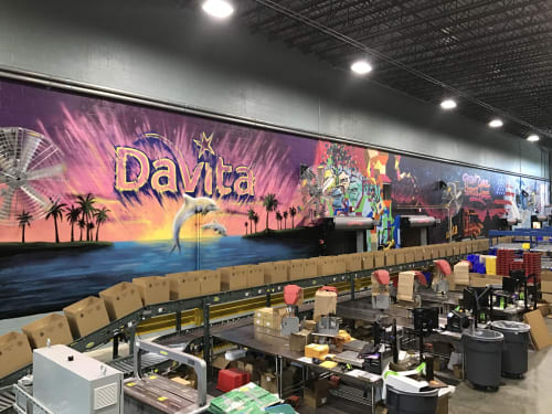 DaVita Labs warehouse murals | Murals by Works of Stark Murals and Design | DaVita Labs in DeLand