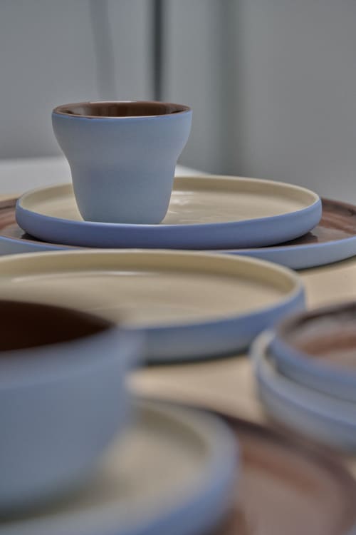 Handmade Porcelain Coffee Cup. Pear shaped. Forget-me-Not/Ch | Drinkware by Creating Comfort Lab
