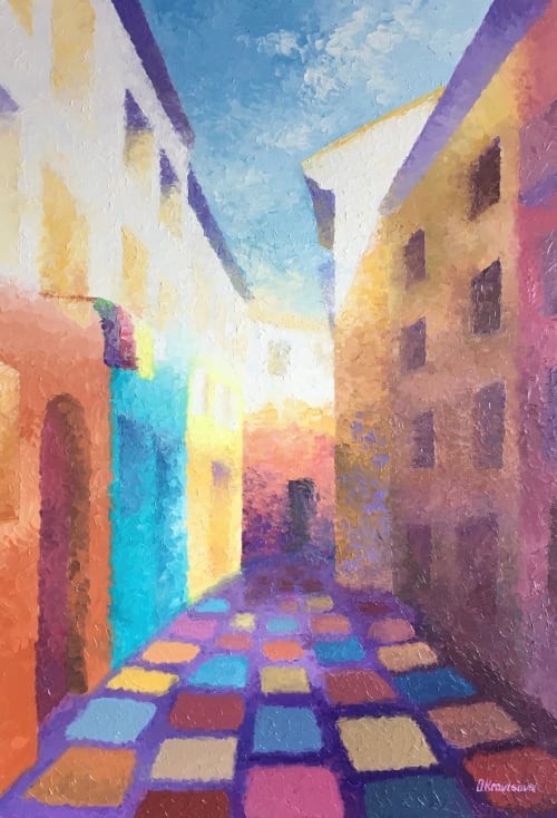Stroll through the colorful streets | Oil And Acrylic Painting in Paintings by OXYPOINT