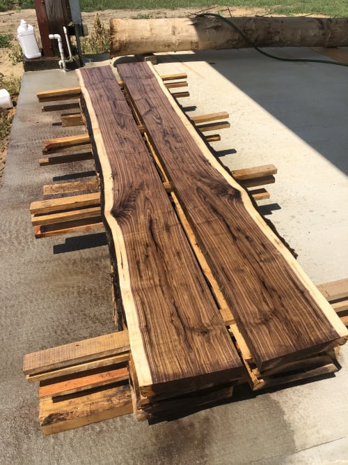 Sawmill cut slab wood