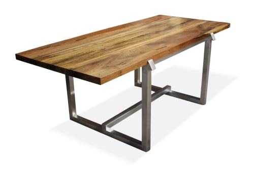 Donato Steel Framed Dining Table with Argentine Rosewood Top | Tables by Costantini Design