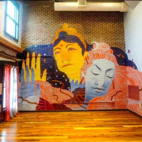 Shiva and Shakti (Parvati) | Murals by Emily Herr (HerrSuite) | Be Here Now Yoga Healing & Wellness in Washington