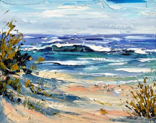 Dreamy Bay | Oil And Acrylic Painting in Paintings by Lisa Elley ART