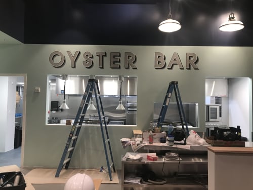 Painted 3-dimensional letters | Art & Wall Decor by Cory Bernat | Hank's Oyster Bar in Washington
