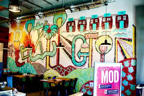 MOD Pizza Mural | Murals by Christine Crawford | Christine C Creates | MOD Pizza in Lexington