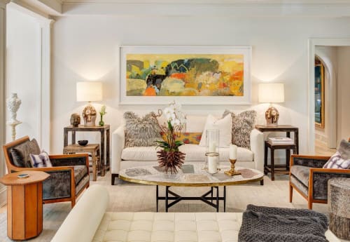 Yellow Abstract | Paintings by Paul Balmer | Private Residence, New Canaan in New Canaan