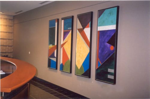 Geometrics- Multi-Canvas Installation | Oil And Acrylic Painting in Paintings by Twyla Gettert